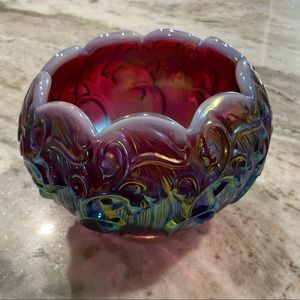 Fenton Plum Opalescent Rose Bowl